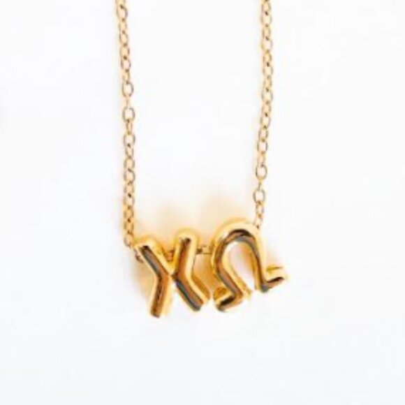 Jewelry - Sorority Bubble Letter Necklace - Chi Omega